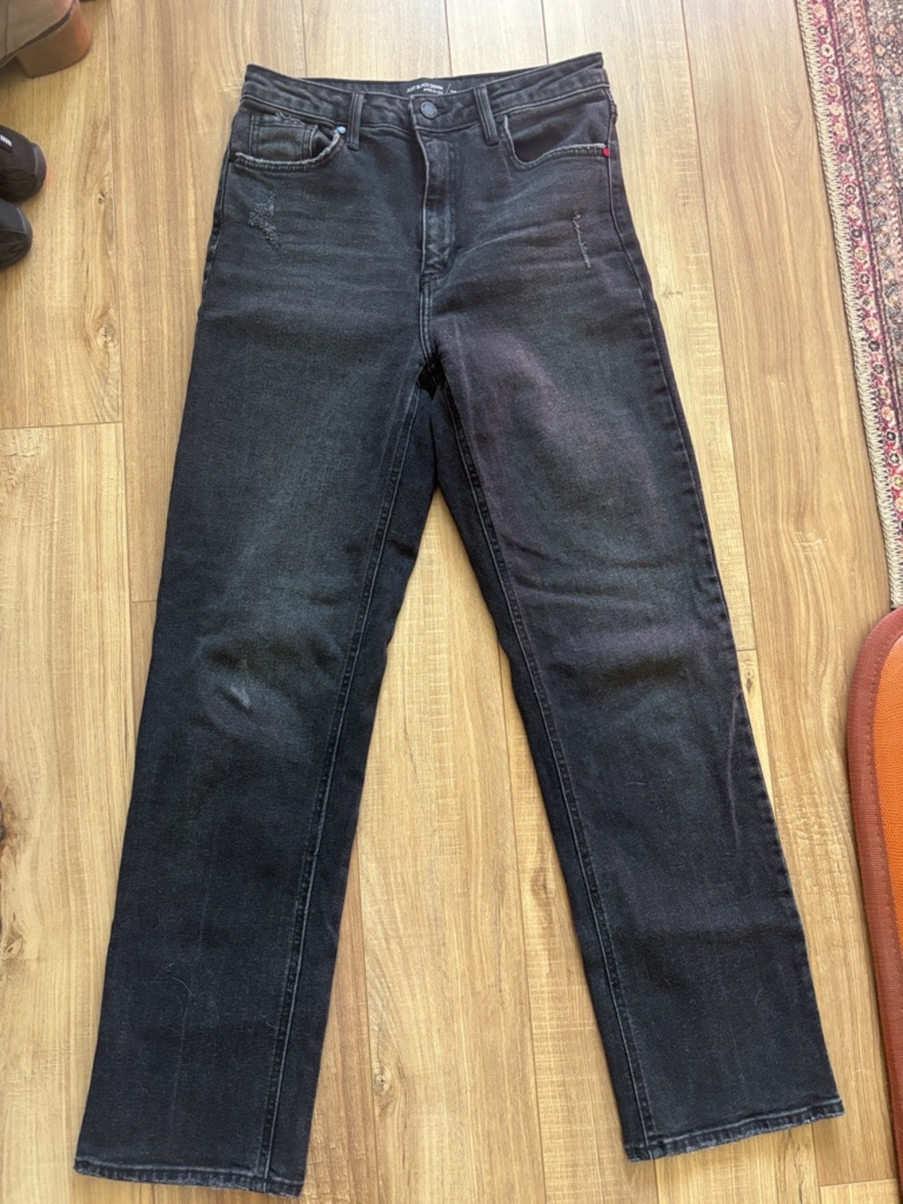 Just Black Men's Straight Black Jeans